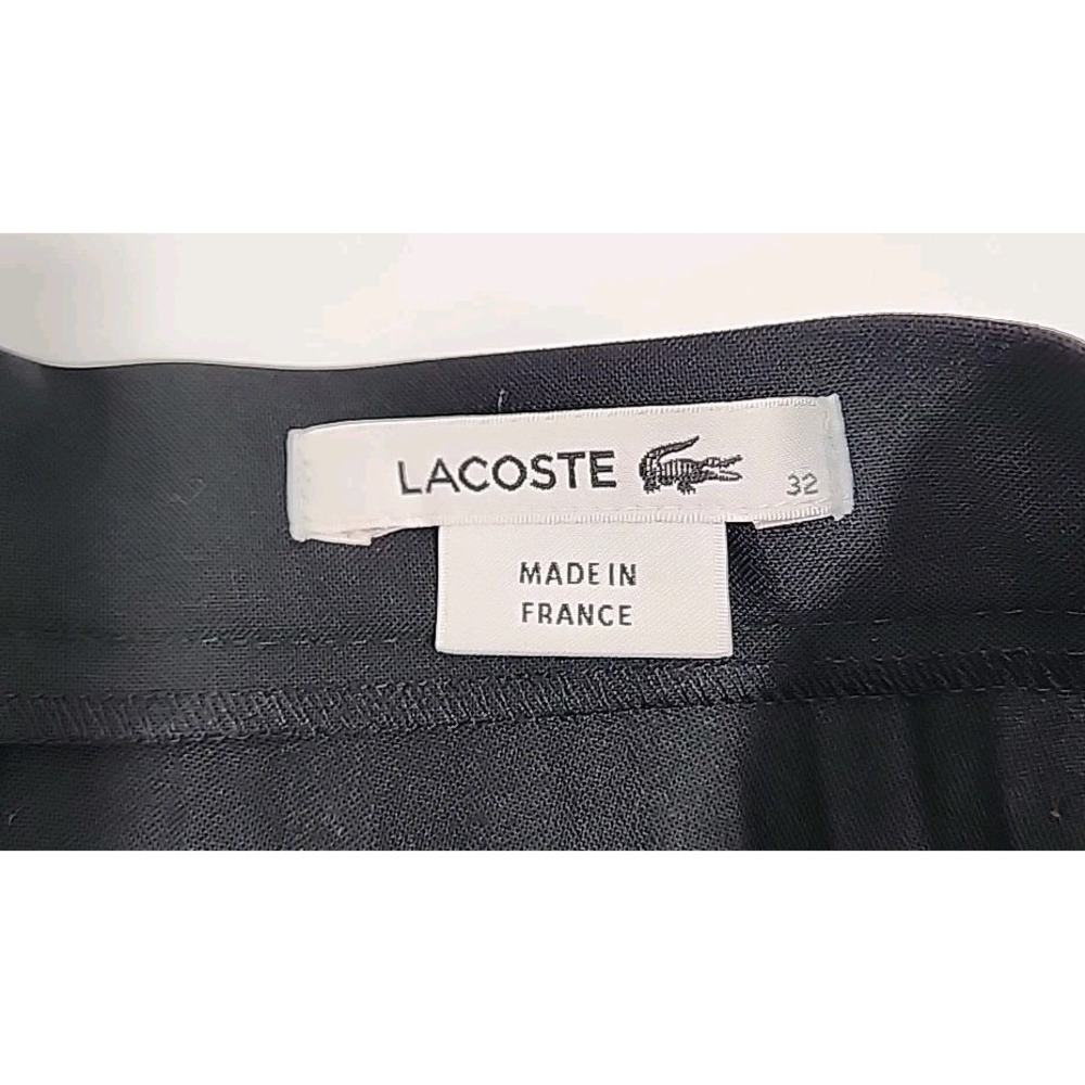 Lacoste Black Gray Pleated Mini Skirt Made in France Size UK 4 US 2 - Picture 6 of 7